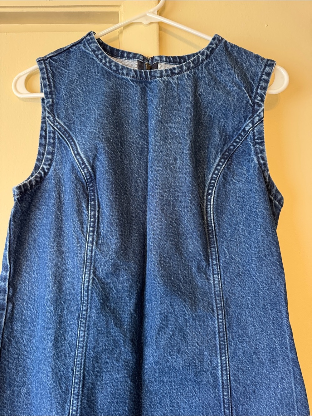 Abercrombie & Fitch Dark Blue Sleeveless Denim Mini Dress - Picture 4 of 7